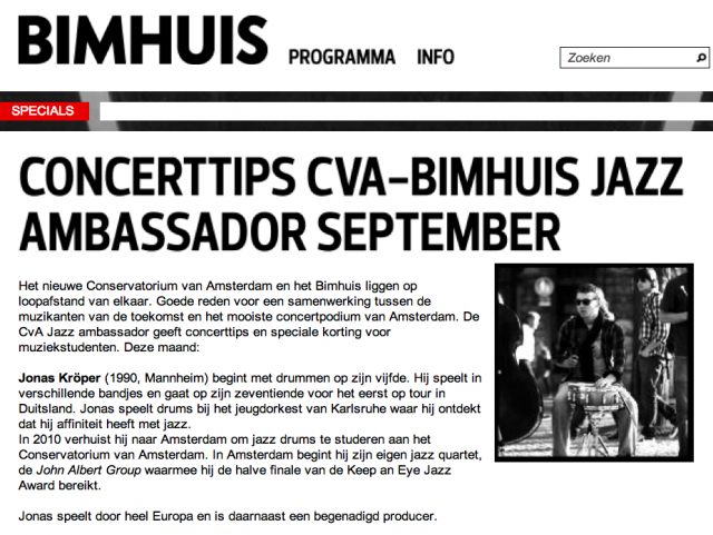 CvA Jazz Ambassador geeft korting
